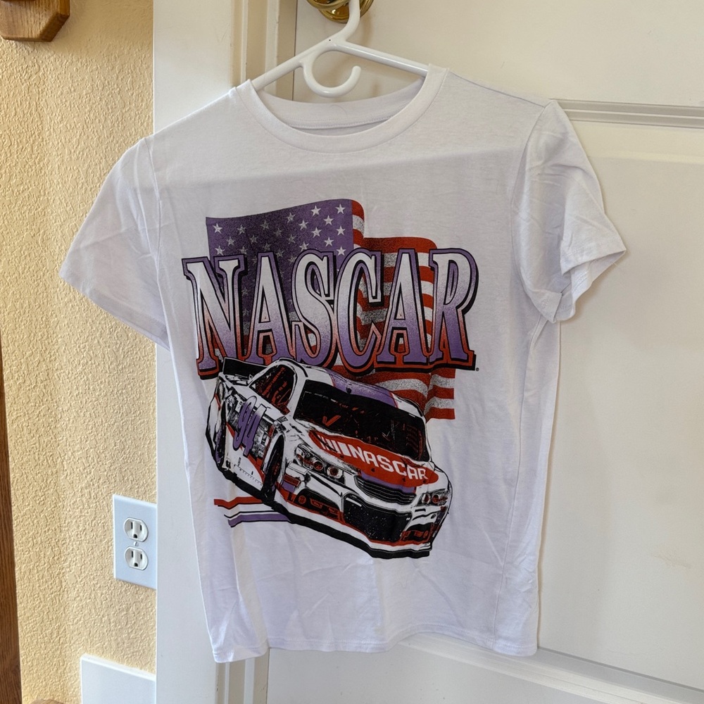 Nascar White and Red Racing Tee